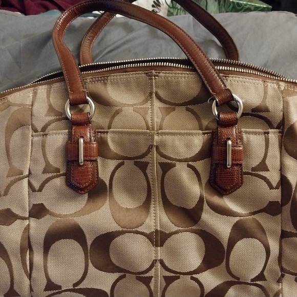 WOW*SALE Vintage Signature Monogram Coach Large Tote - Picture 4 of 7